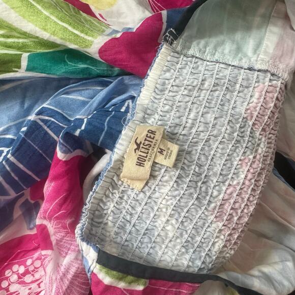 Hollister Floral Halter Mini Dress size M Babydoll Beach - Picture 5 of 5